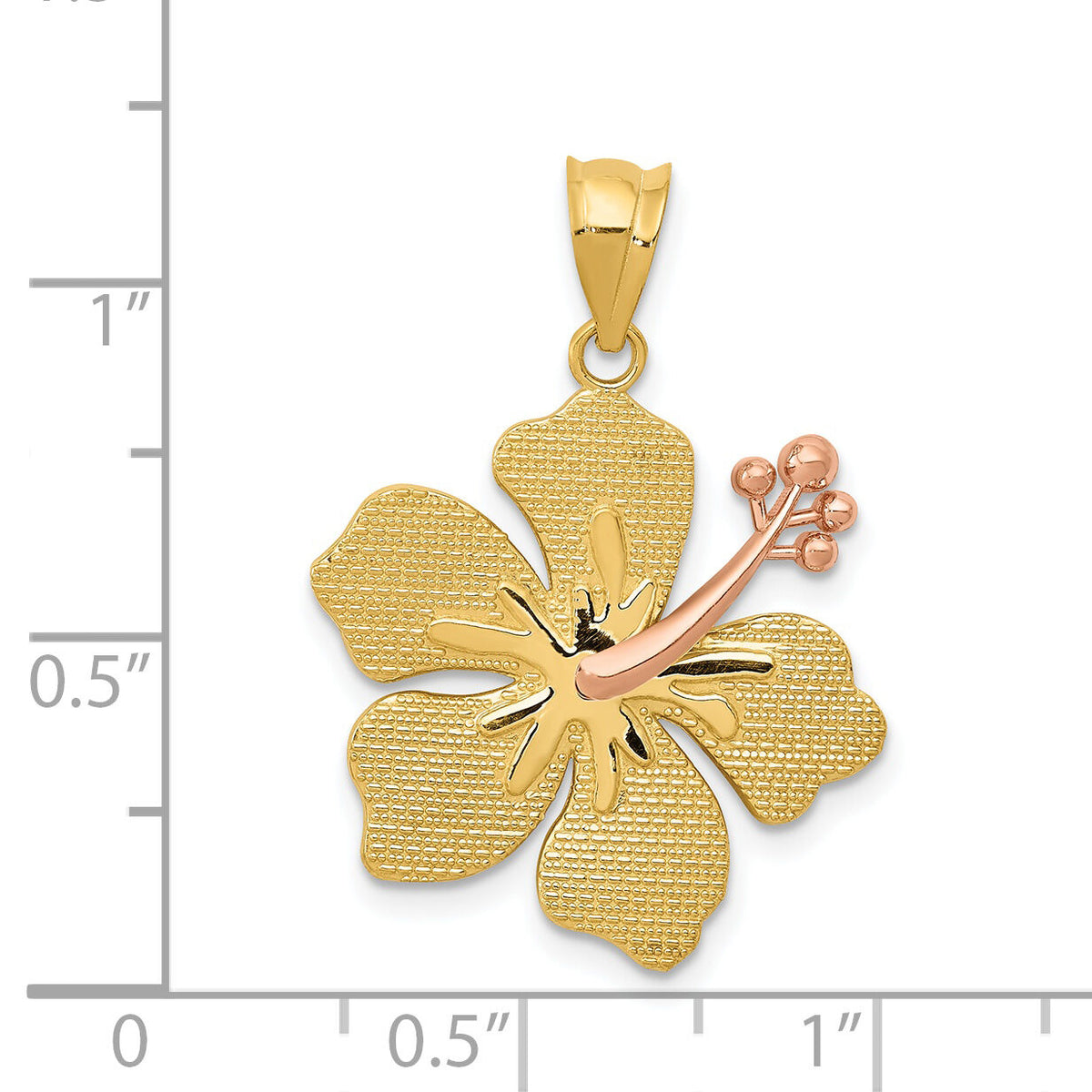 14k Two-tone Yellow/Rose Hibiscus Charm-K4830