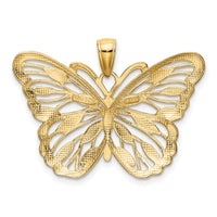 14k and Rhodium Butterfly Pendant-K4834