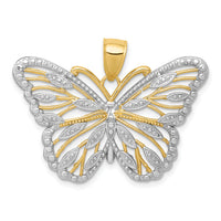 14k and Rhodium Butterfly Pendant-K4834