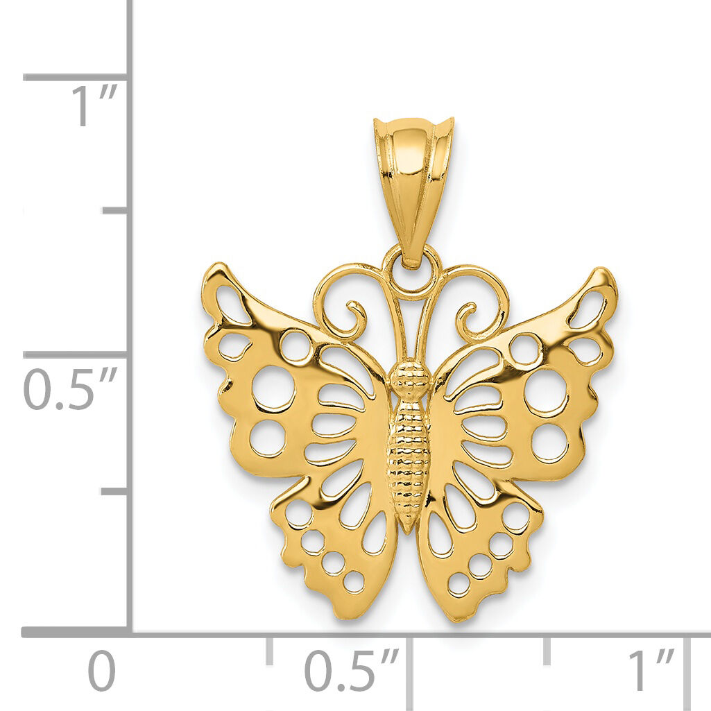 14k Butterfly Pendant-K4837
