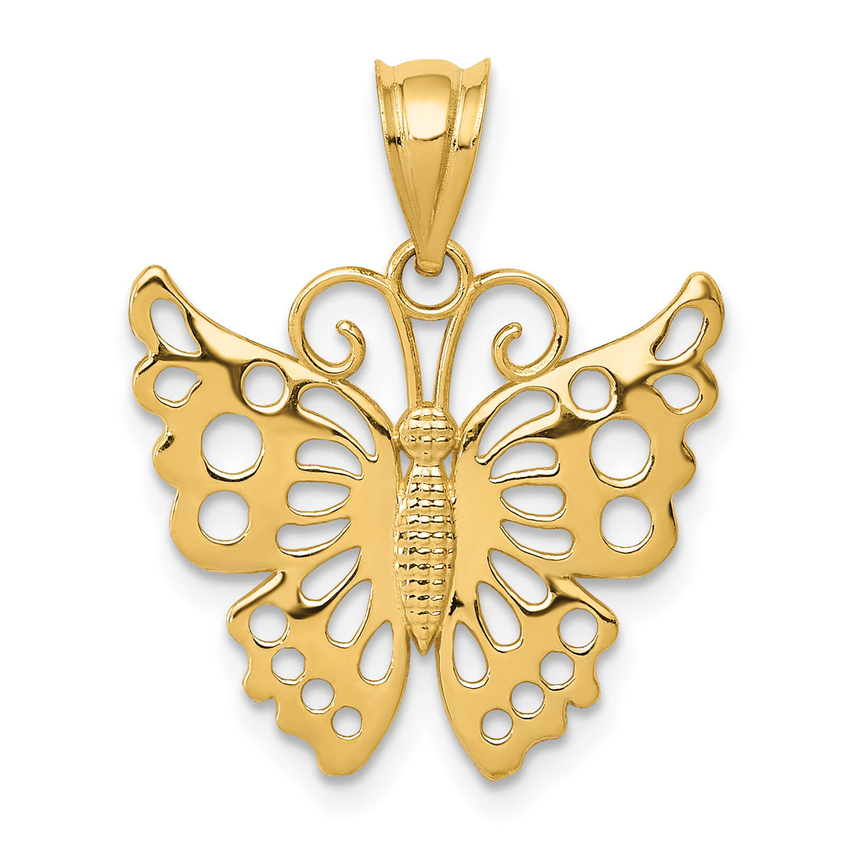 14k Butterfly Pendant-K4837