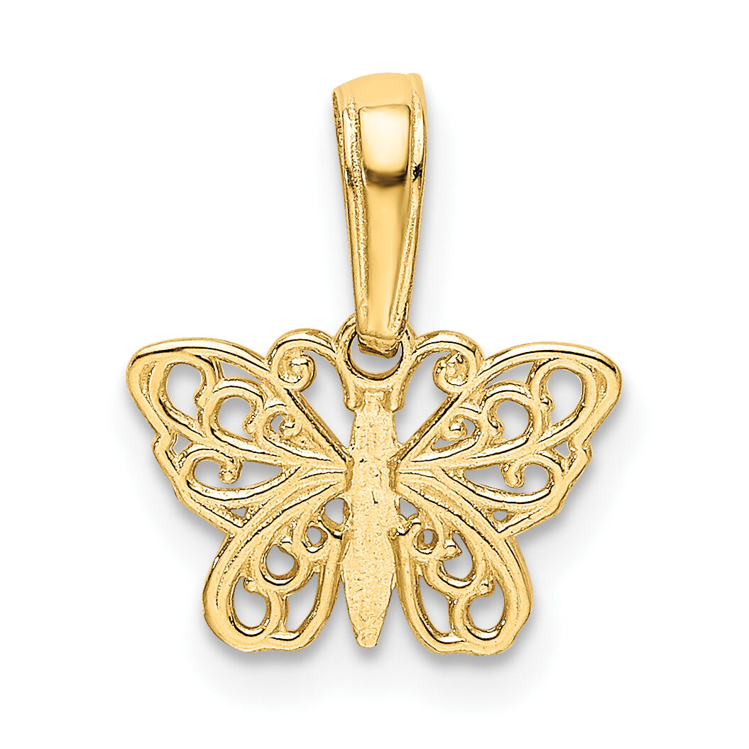 14k Polished Filigree Butterfly Charm-K4839
