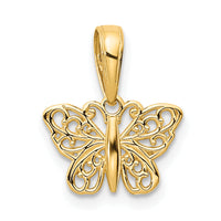 14k Polished Filigree Butterfly Charm-K4839