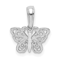 14k White Gold Polished Filigree Butterfly Charm-K4839W