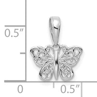 14k White Gold Polished Filigree Butterfly Charm-K4839W