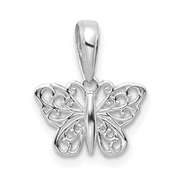 14k White Gold Polished Filigree Butterfly Charm-K4839W