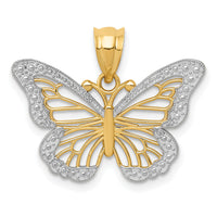 14k w/ Rhodium Butterfly Pendant-K4845