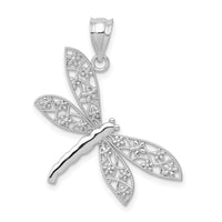 14k White Gold Filigree Dragonfly Pendant-K4848