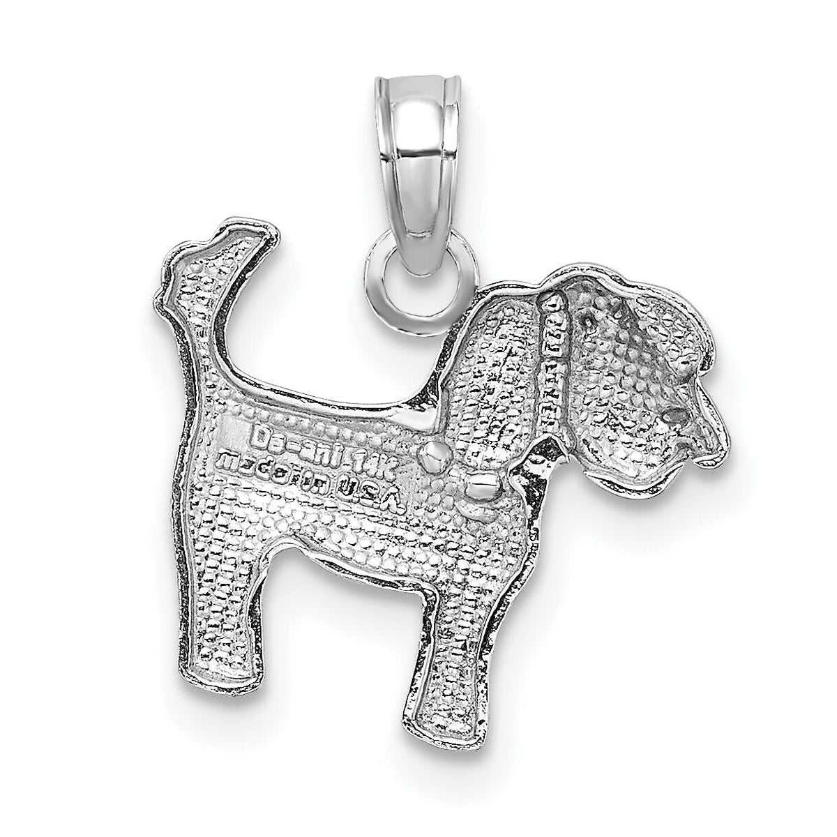14k White Gold Polished Dog Charm-K4856W