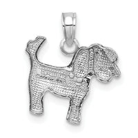 14k White Gold Polished Dog Charm-K4856W