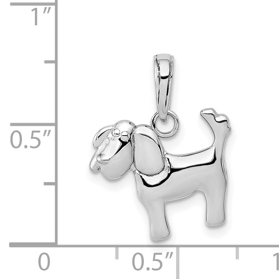 14k White Gold Polished Dog Charm-K4856W
