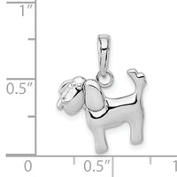 14k White Gold Polished Dog Charm-K4856W
