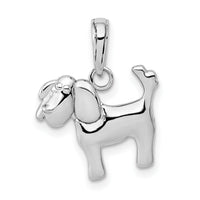 14k White Gold Polished Dog Charm-K4856W