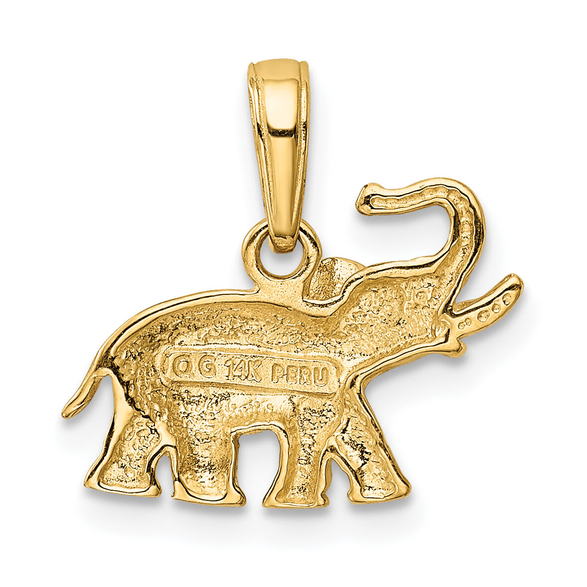 14k Polished Elephant Charm-K4863