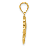 14k Filigree Elephant Pendant-K4866