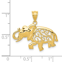 14k Filigree Elephant Pendant-K4866