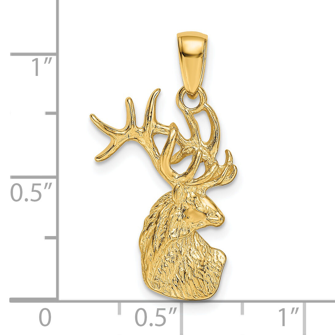 14k Polished Deer Head Charm-K4870