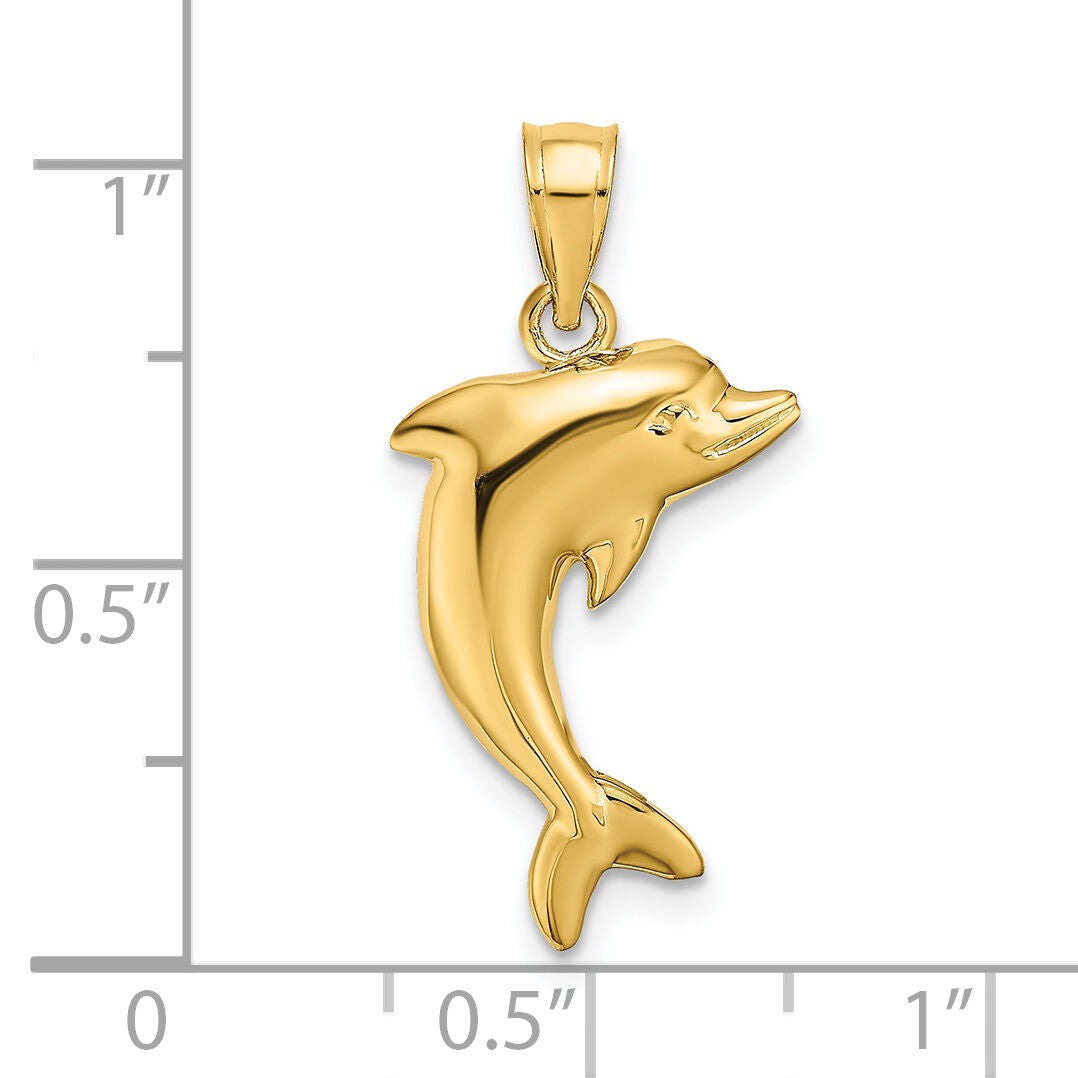 14k Polished Dolphin Charm-K4875