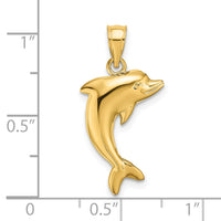 14k Polished Dolphin Charm-K4875