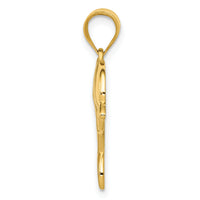 14k Filigree Dolphin Pendant-K4877
