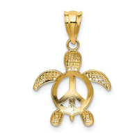 14k Peace Turtle Pendant-K4879