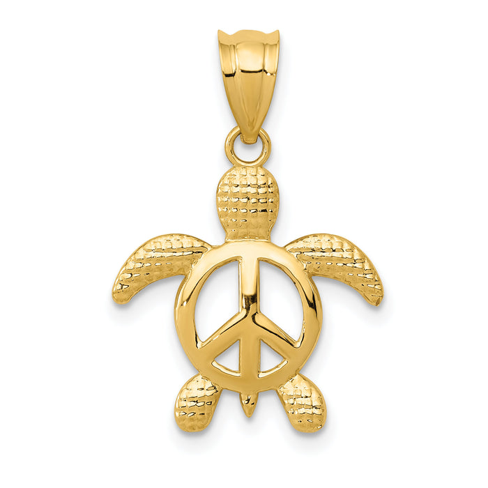 14k Peace Turtle Pendant-K4879