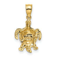 14K Two-tone Gold Turtle Charm-K4880
