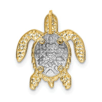 14K Two-Tone Turtle Pendant Slide-K4881