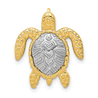 14K Two-Tone Turtle Pendant Slide-K4881
