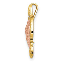 14K Two-Tone w/ White Rhodium Turtle Pendant Slide-K4882