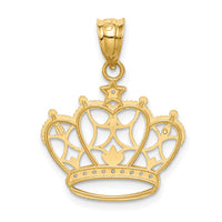 14k and Rhodium Crown Pendant-K4884
