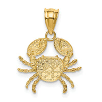 14K with Rhodium Diamond-Cut Crab Pendant-K4885
