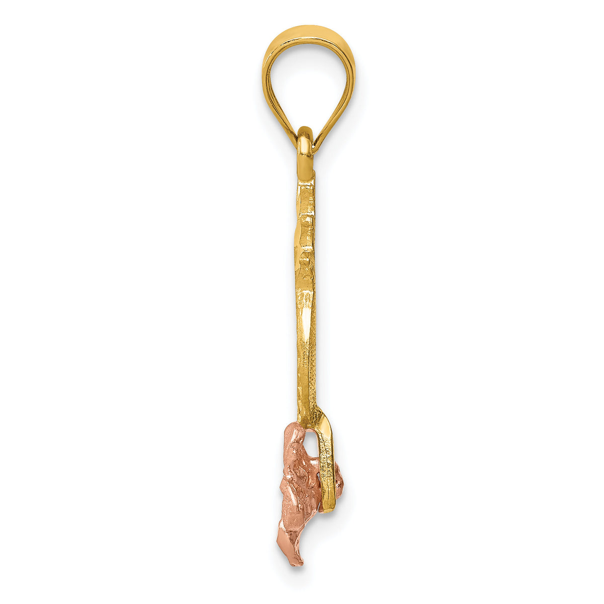 14K Yellow and Rose Gold Pineapple W/ Plumeria Pendant-K4907