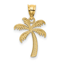 14K w/Rhodium Palm Tree Pendant-K4915