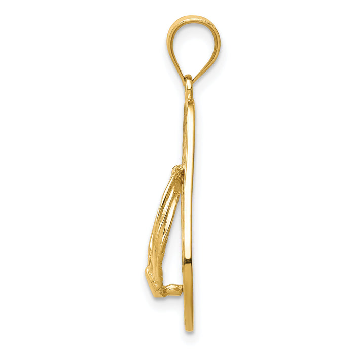 14k Mesh Flip flop Pendant-K4918