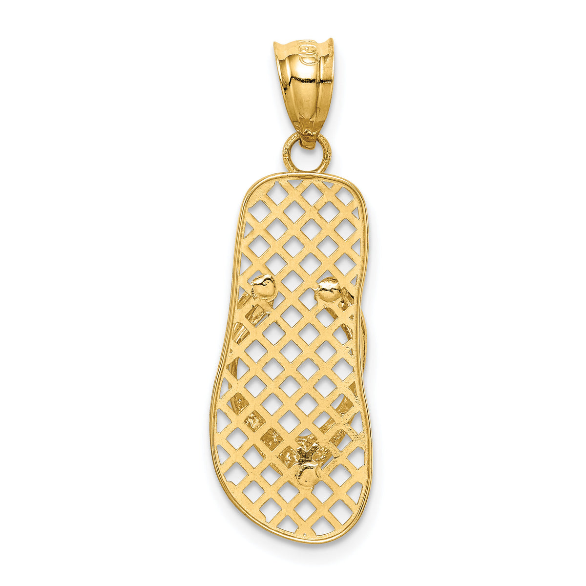 14k Mesh Flip flop Pendant-K4918