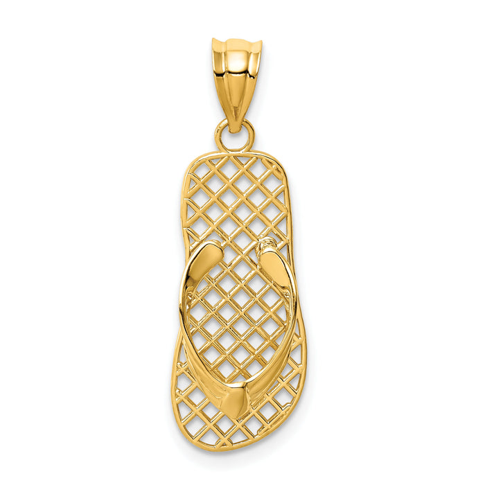 14k Mesh Flip flop Pendant-K4918