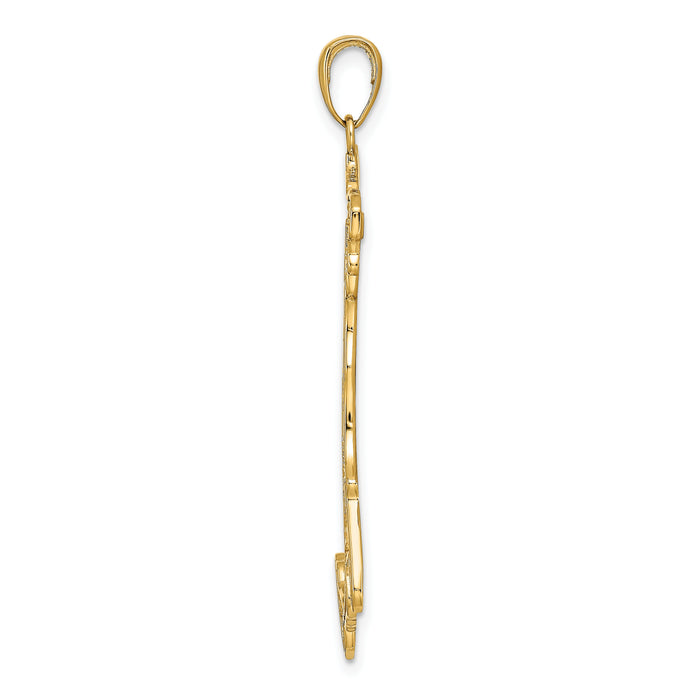 14K Large Map with ITALY Pendant-K4922