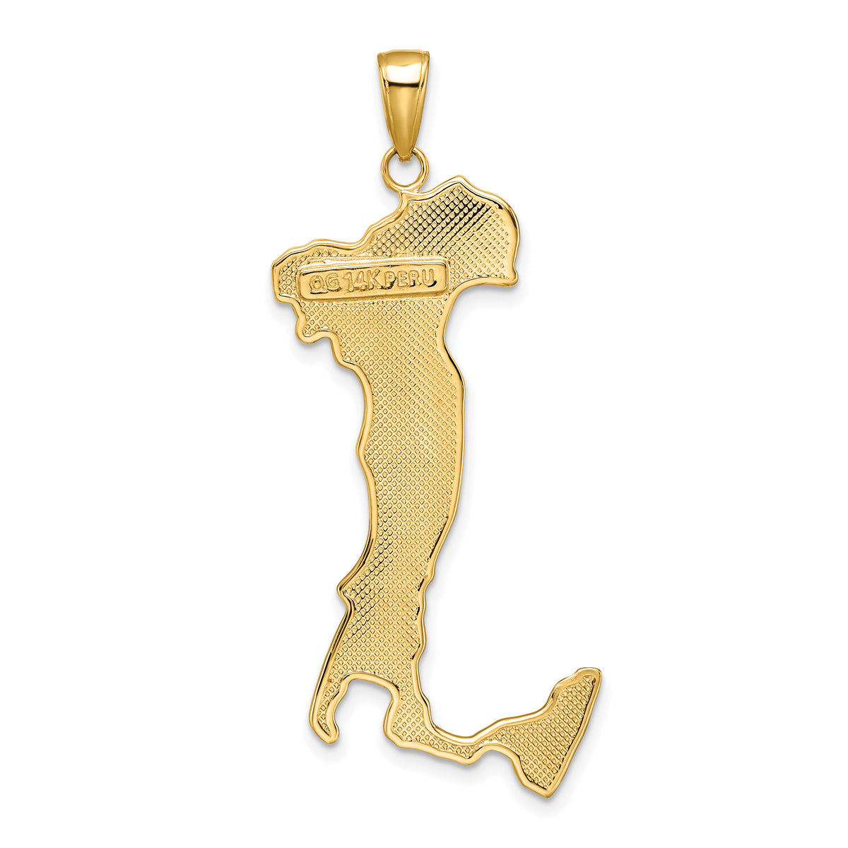 14K Large Map with ITALY Pendant-K4922