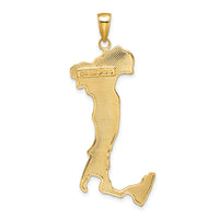 14K Large Map with ITALY Pendant-K4922