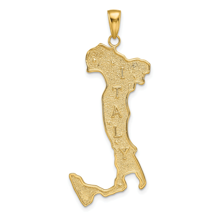14K Large Map with ITALY Pendant-K4922