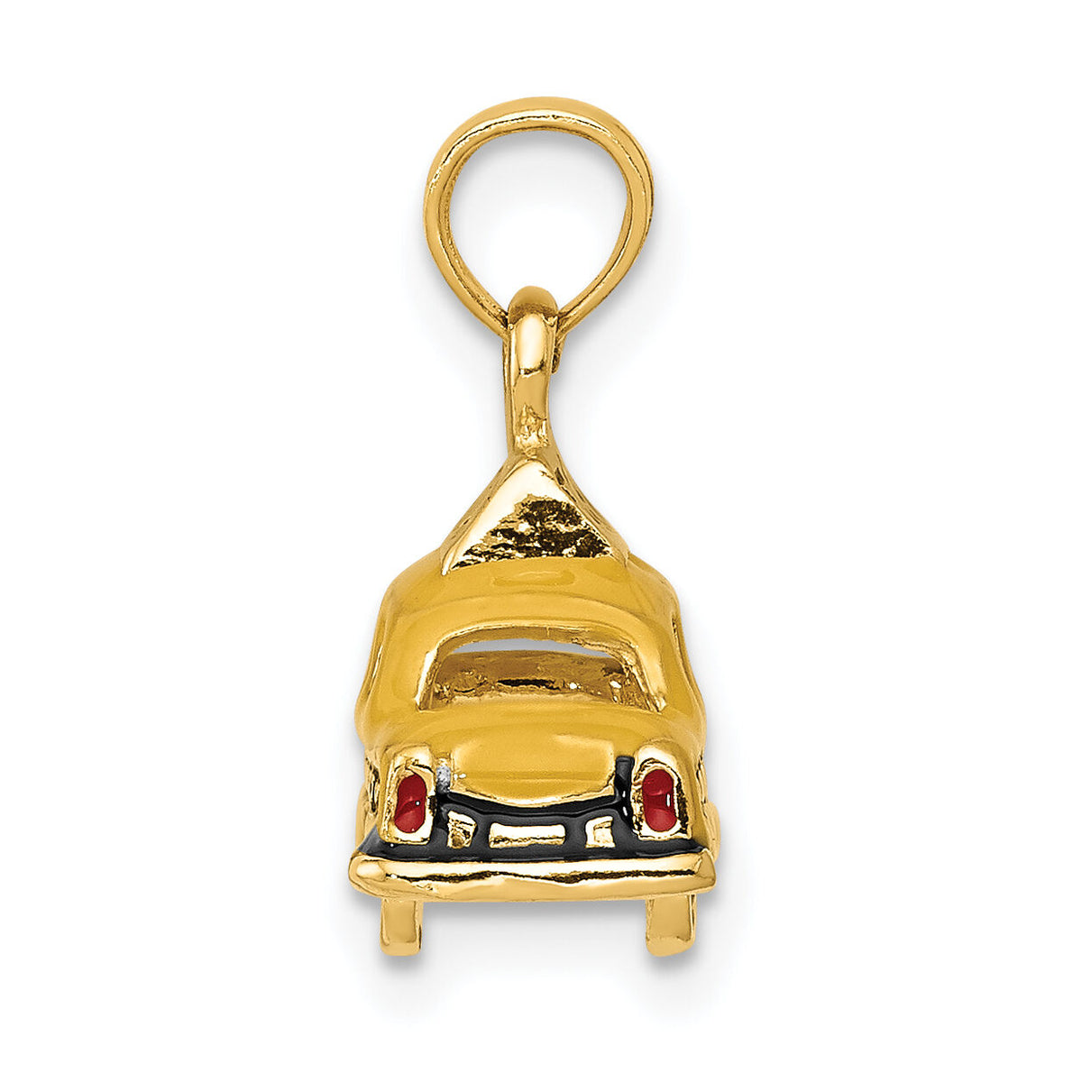 14k 3D Enameled TAXI Pendant-K4923