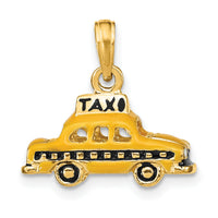 14k 3D Enameled TAXI Pendant-K4923