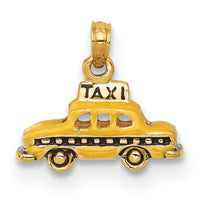 14k 3D Enameled TAXI Pendant-K4923
