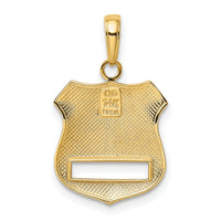 14k w/Rhodium Police Badge Pendant-K4926