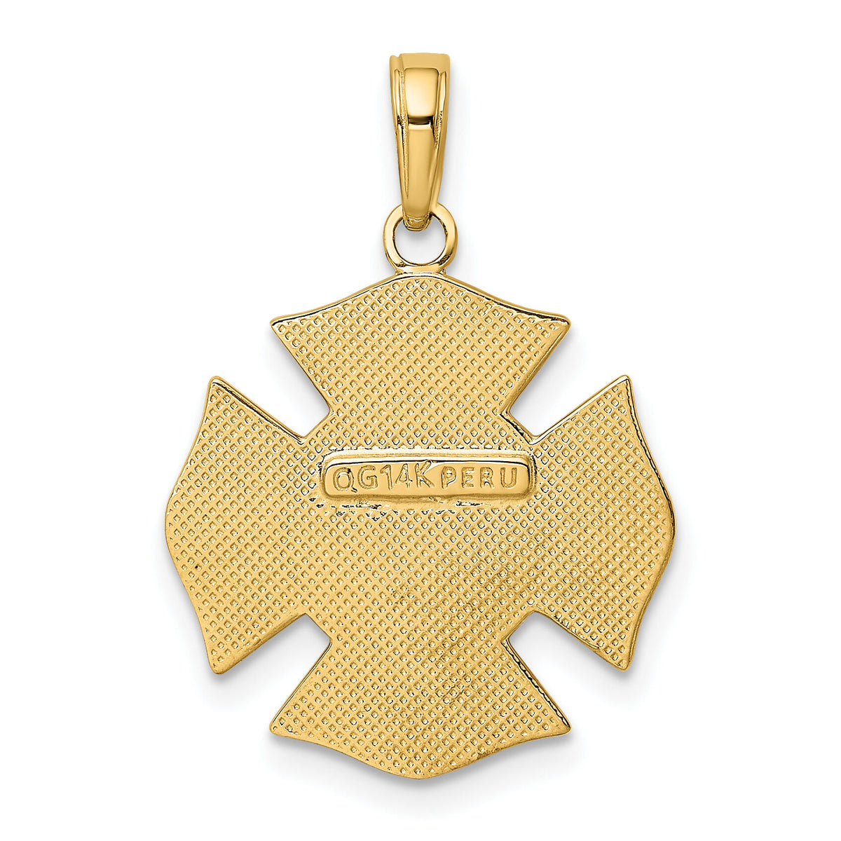 14k Fire Department FD Badge Pendant-K4927