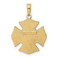 14k Fire Department FD Badge Pendant-K4927