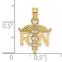14k RN Registered Nurse Pendant-K4930