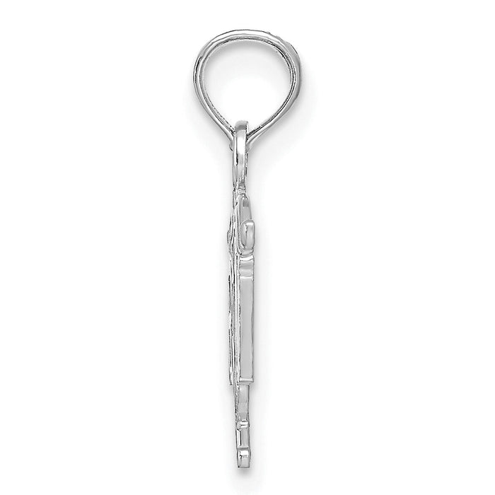 14K White Gold RN Registered Nurse Pendant-K4930W