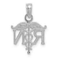 14K White Gold RN Registered Nurse Pendant-K4930W